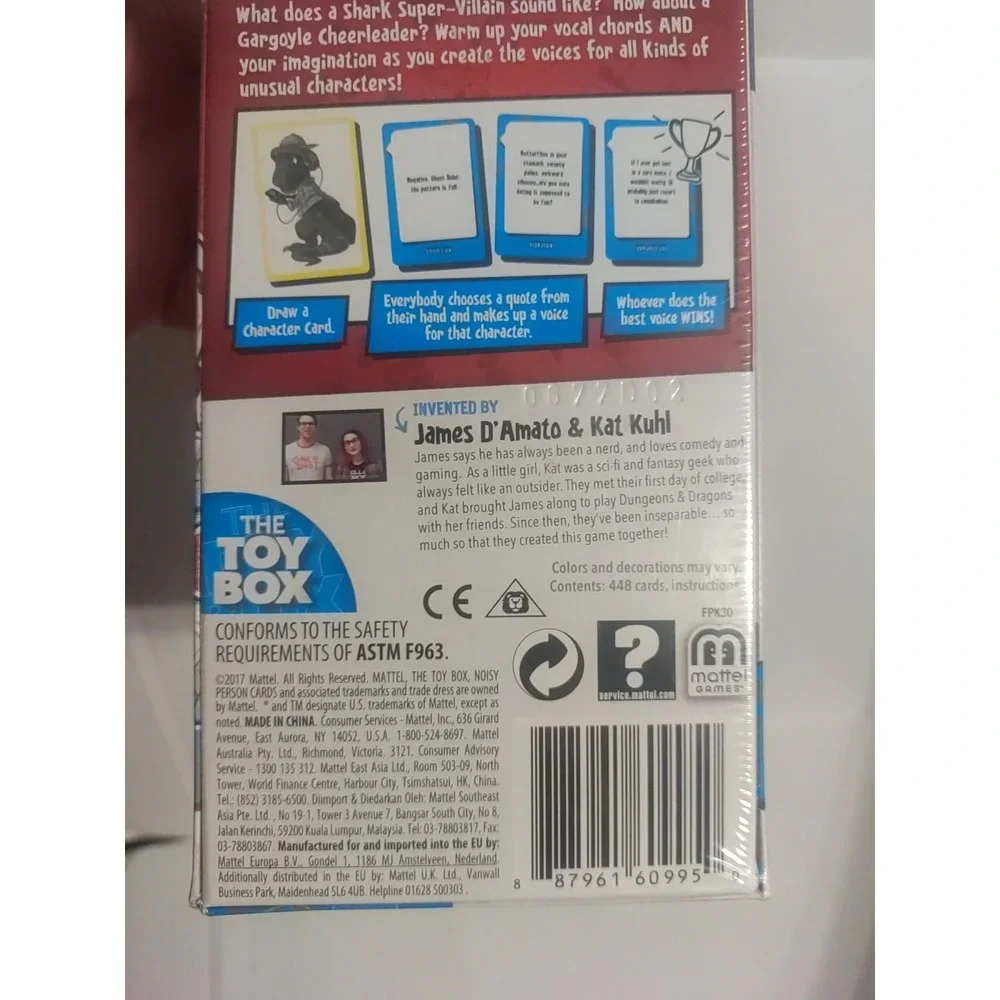 Noisy Persons Card Game 3 To‎ 6 Players THE TOY BOX James D'Amato Toys R Us